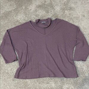 Charlotte Russe Dusty Purple Waffle Knit Top
